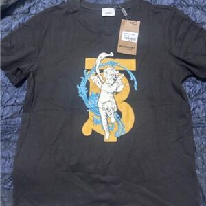 Burberry Black Graphic Short Sleeve Tee